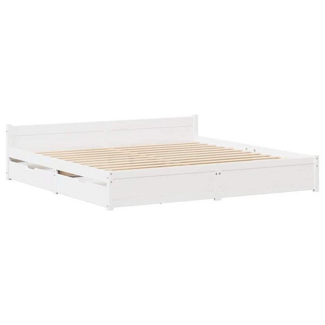 vidaXL Bett, Massivholzbett ohne Matratze Weiß 120x200 cm Kiefernholz günstig online kaufen