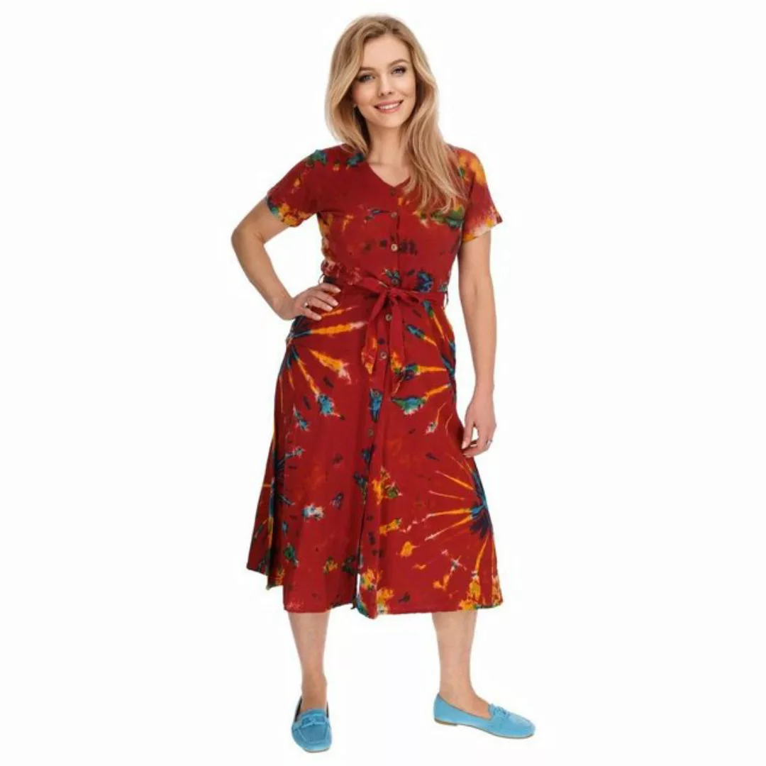 KUNST UND MAGIE Latzhose Kleid Batik Sommerkleid Baumwoll Kleid Boho Ibiza günstig online kaufen