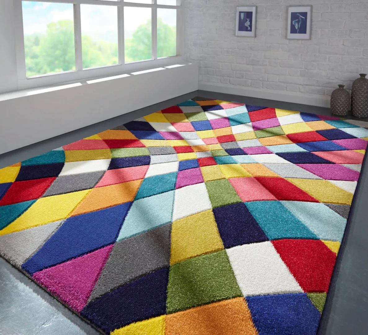 FLAIR RUGS Teppich »Rhumba«, rechteckig, 10 mm Höhe, fußbodenheizungsgeeign günstig online kaufen