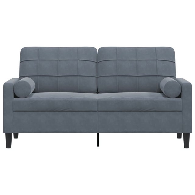 vidaXL Sofa 2-Sitzer-Sofa mit Zierkissen Dunkelgrau 140 cm Samt günstig online kaufen