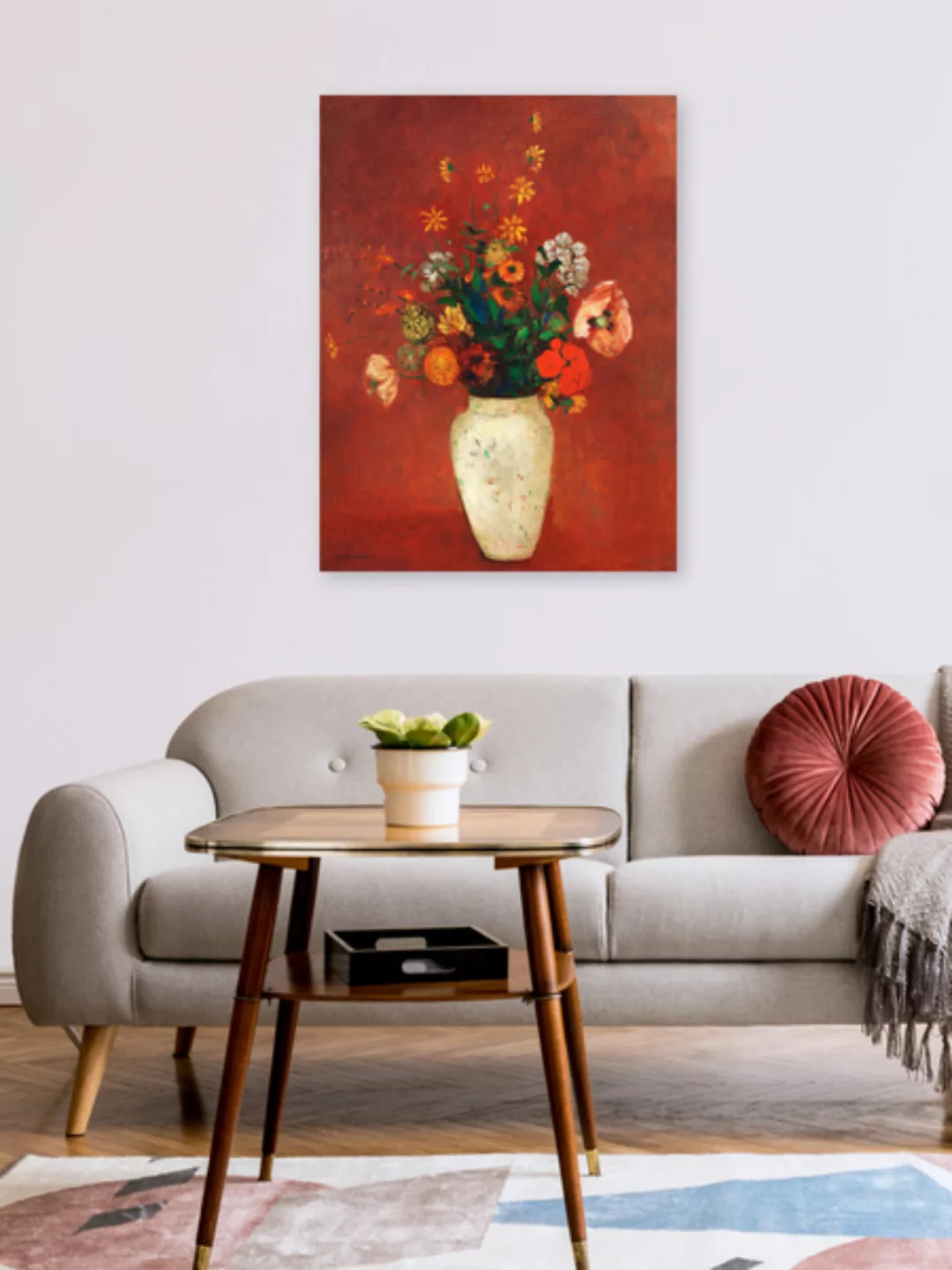 Poster / Leinwandbild - Odilon Redon - Blumenbouquet In Chinesischer Vase günstig online kaufen