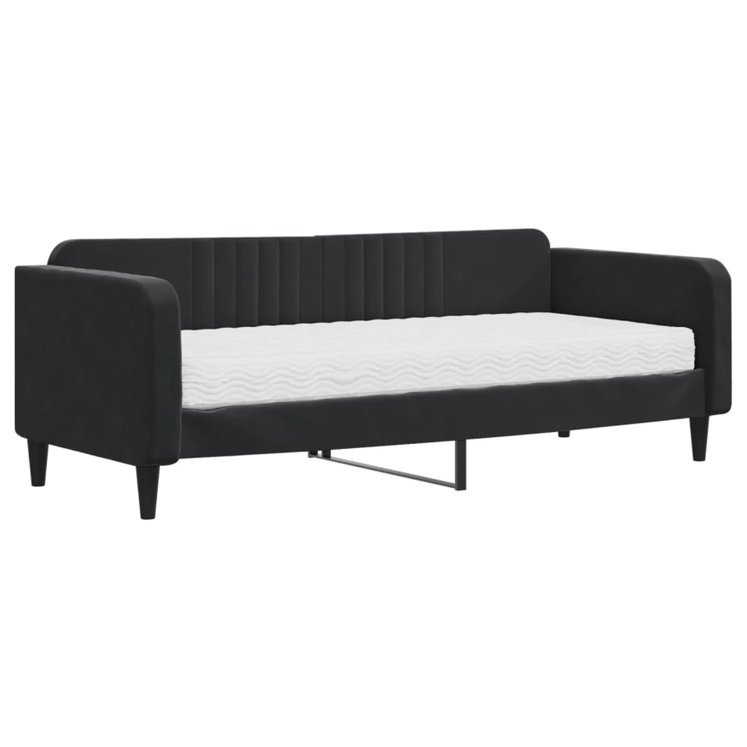 vidaXL Tagesbett mit Matratze Schwarz 90x200 cm Samt1846815 günstig online kaufen