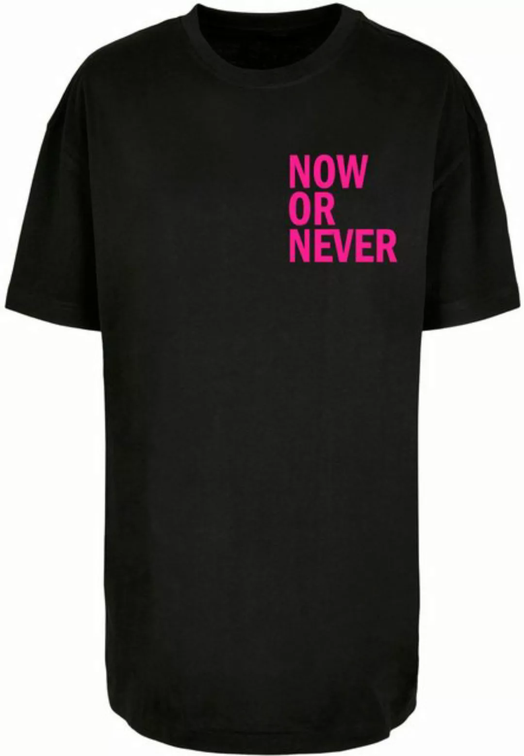 Merchcode T-Shirt Merchcode Damen Ladies Now Or Never Oversized Boyfriend T günstig online kaufen