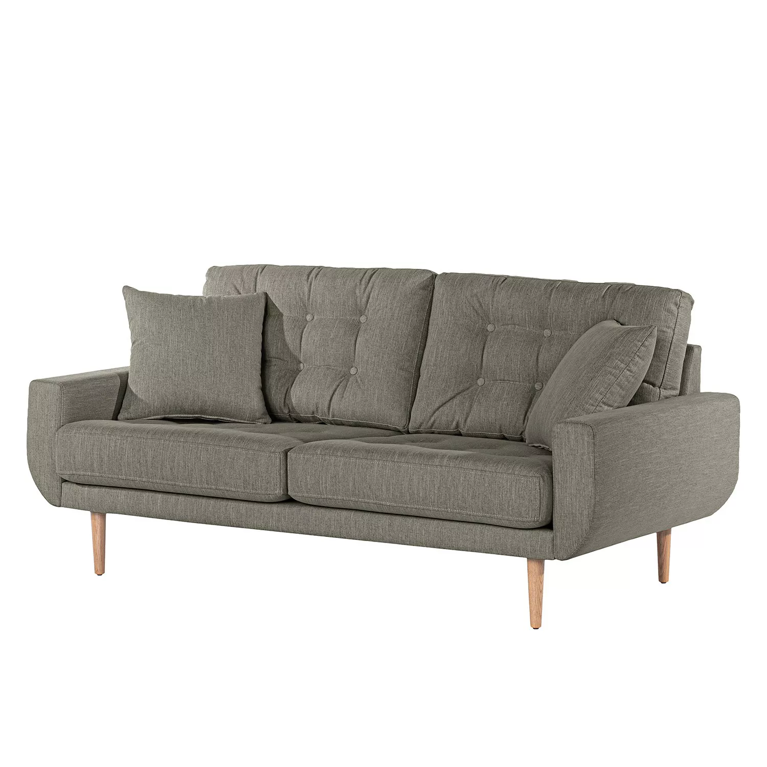 home24 Norrwood Sofa Vaise II 2,5-Sitzer Grau Webstoff 174x83x90 cm günstig online kaufen