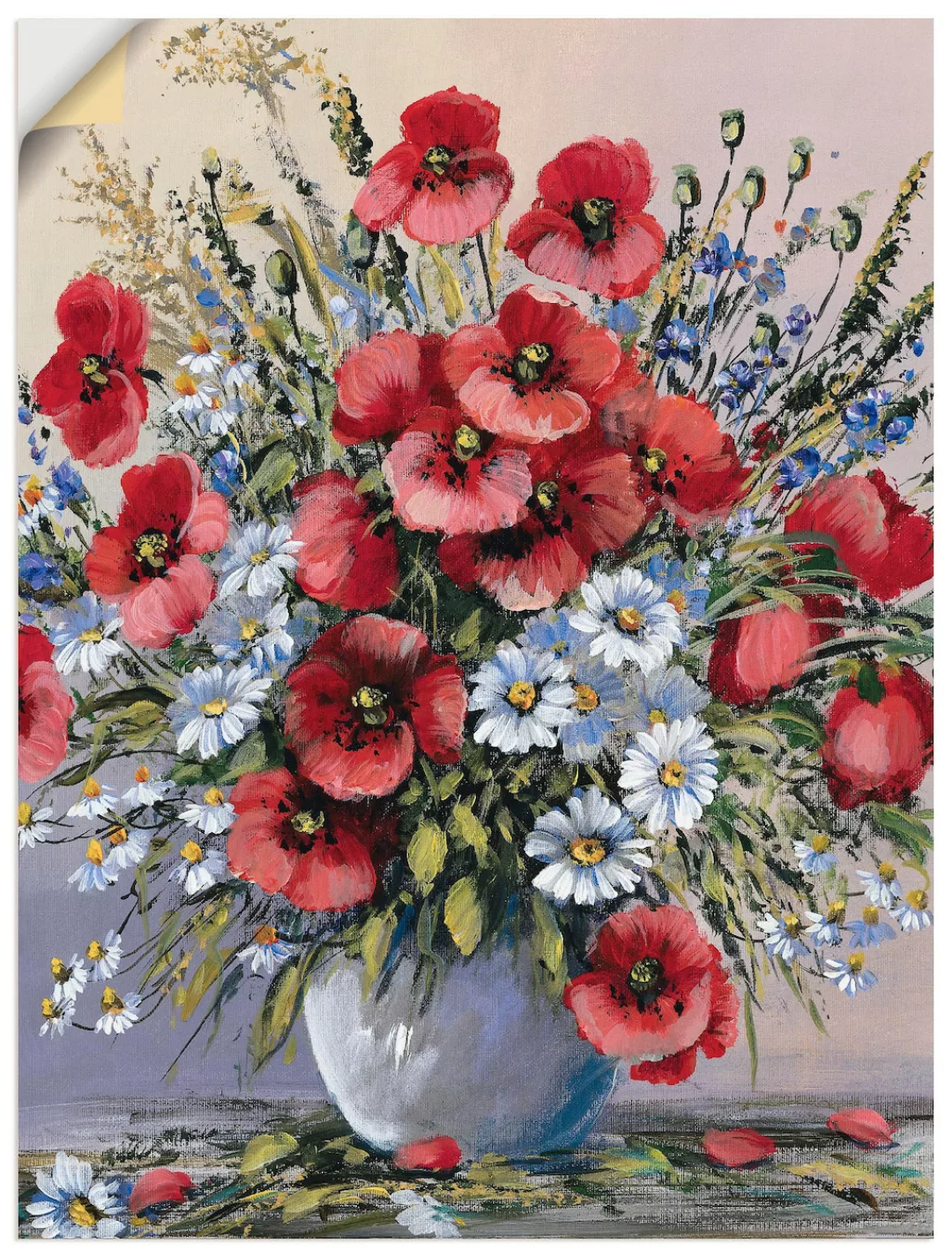 Artland Wandbild "Rote Mohnblumen", Blumen, (1 St.), als Leinwandbild, Post günstig online kaufen