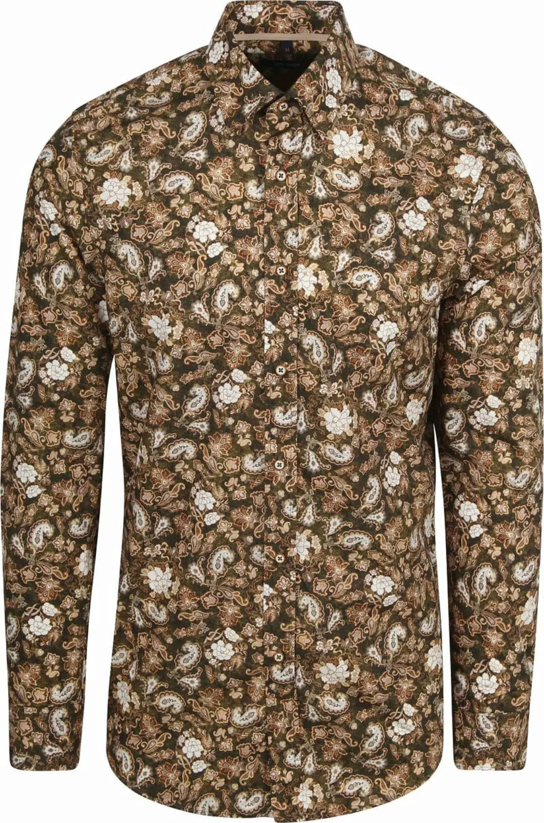 Suitable Hemd Paisley Grün Beige - Größe L günstig online kaufen