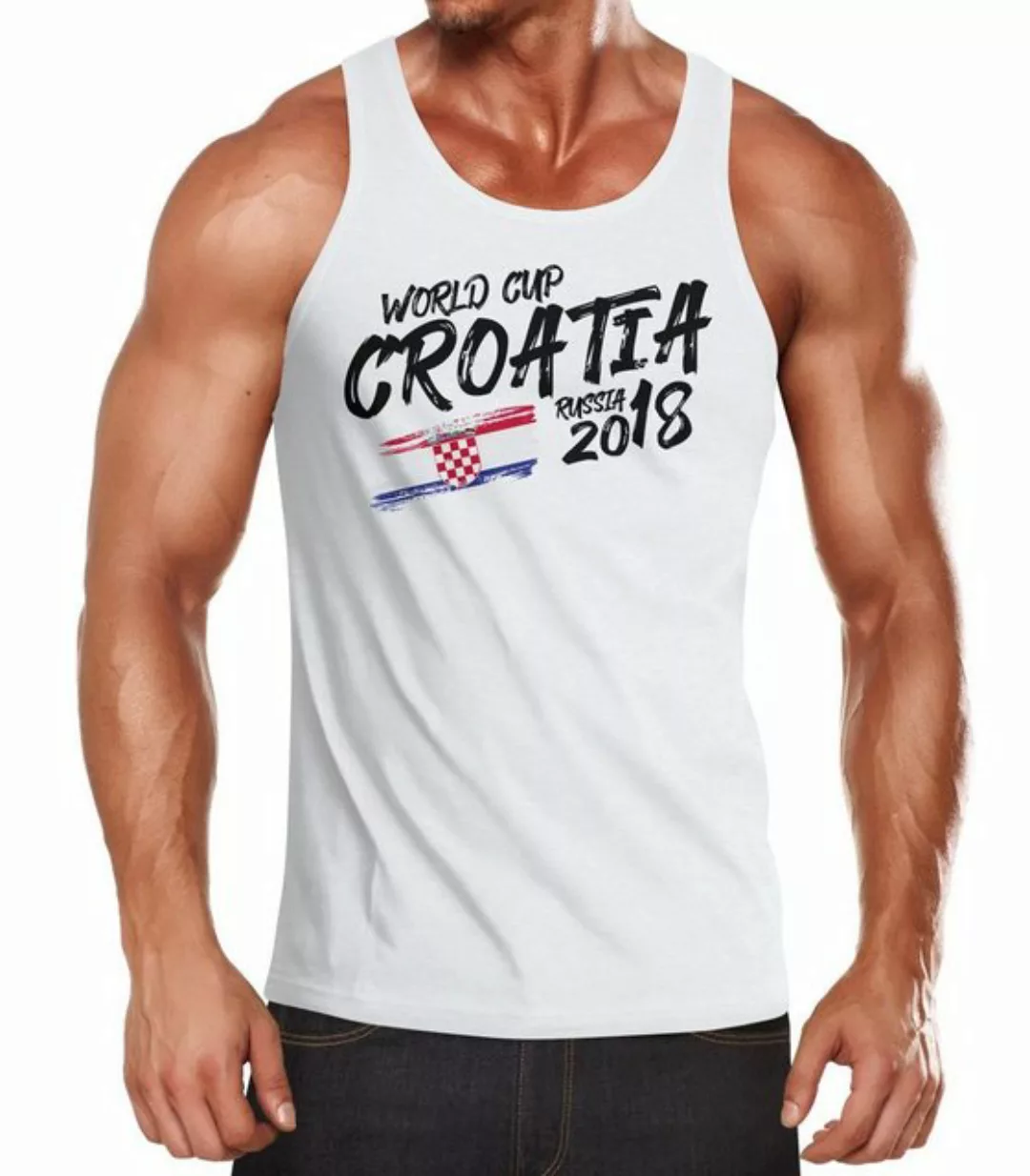 MoonWorks Tanktop Herren Tanktop Kroatien Croatia Hrvatska Fußball WM Weltm günstig online kaufen