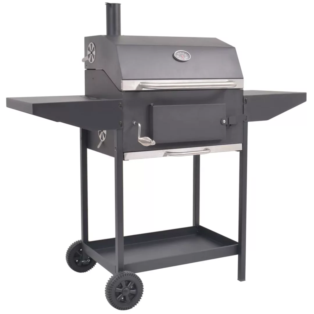 Holzkohlegrill Smoker Mit Ablage Schwarz günstig online kaufen