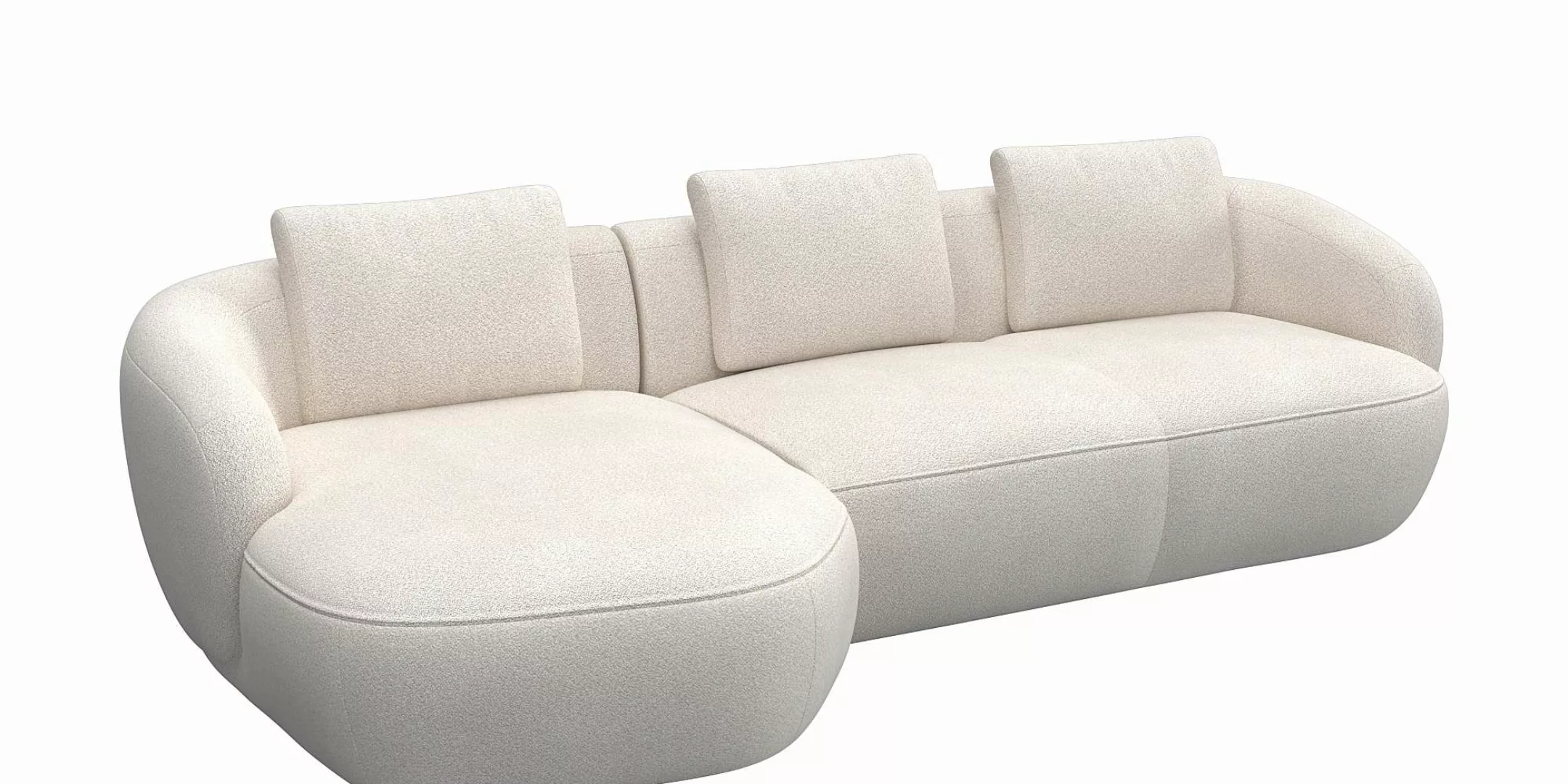 FLEXLUX Wohnlandschaft »Torino, rund, L-Form, Sofa-Ecke mit Recamiere, Long günstig online kaufen