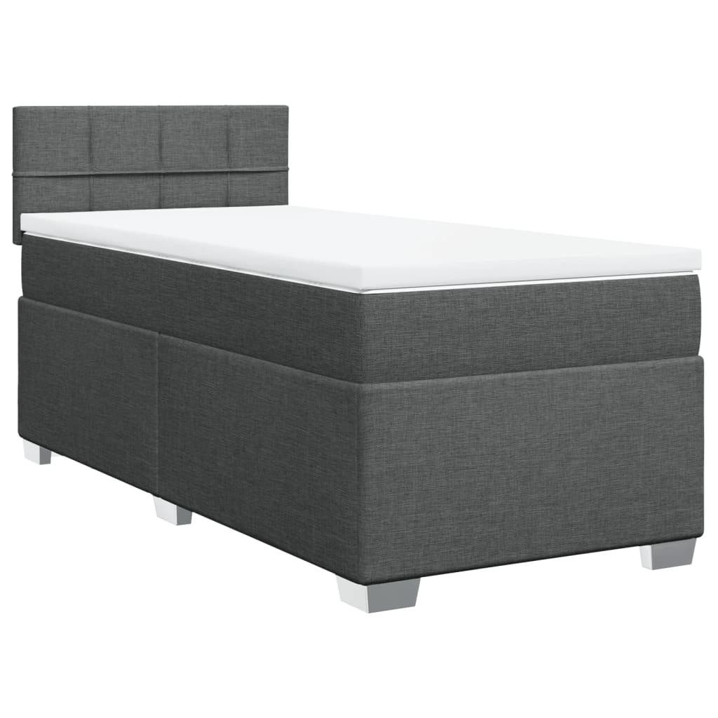 vidaXL Bett Boxspringbett mit Matratze Dunkelgrau günstig online kaufen