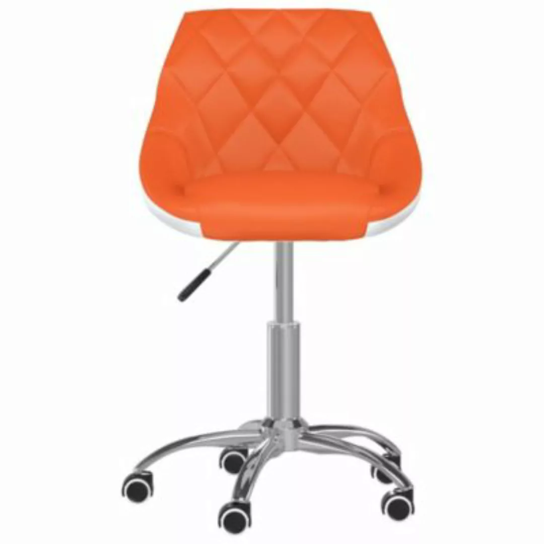 vidaXL Drehbarer Bürostuhl Kunstleder Orange und Weiß Bürostuhl orange günstig online kaufen