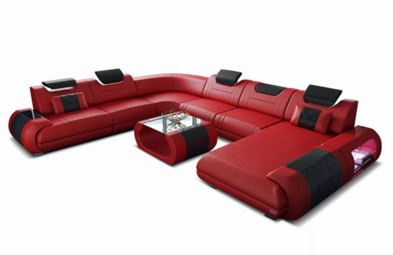 Sofa Dreams Wohnlandschaft Sofa Ledercouch Leder Rimini XXL U Form Ledersof günstig online kaufen