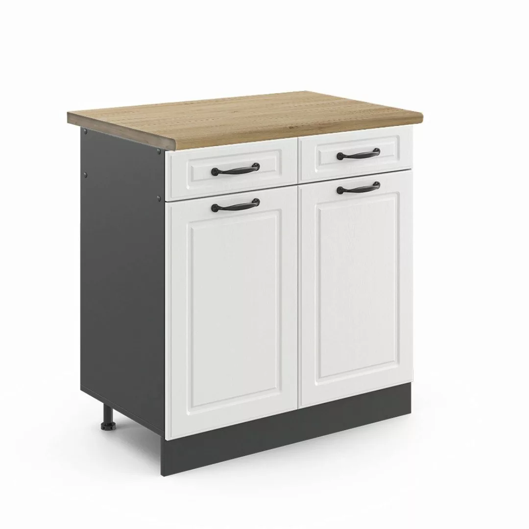 Vicco Unterschrank R-Line, Weiß Landhaus/Anthrazit, 80 günstig online kaufen