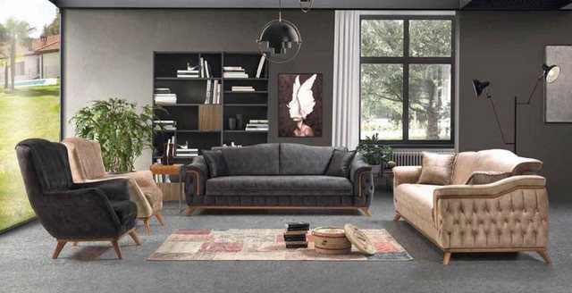 Xlmoebel Sofa Sofa-Set Vollständige Sitzgruppe Couch Sessel Sofas Ensemble günstig online kaufen