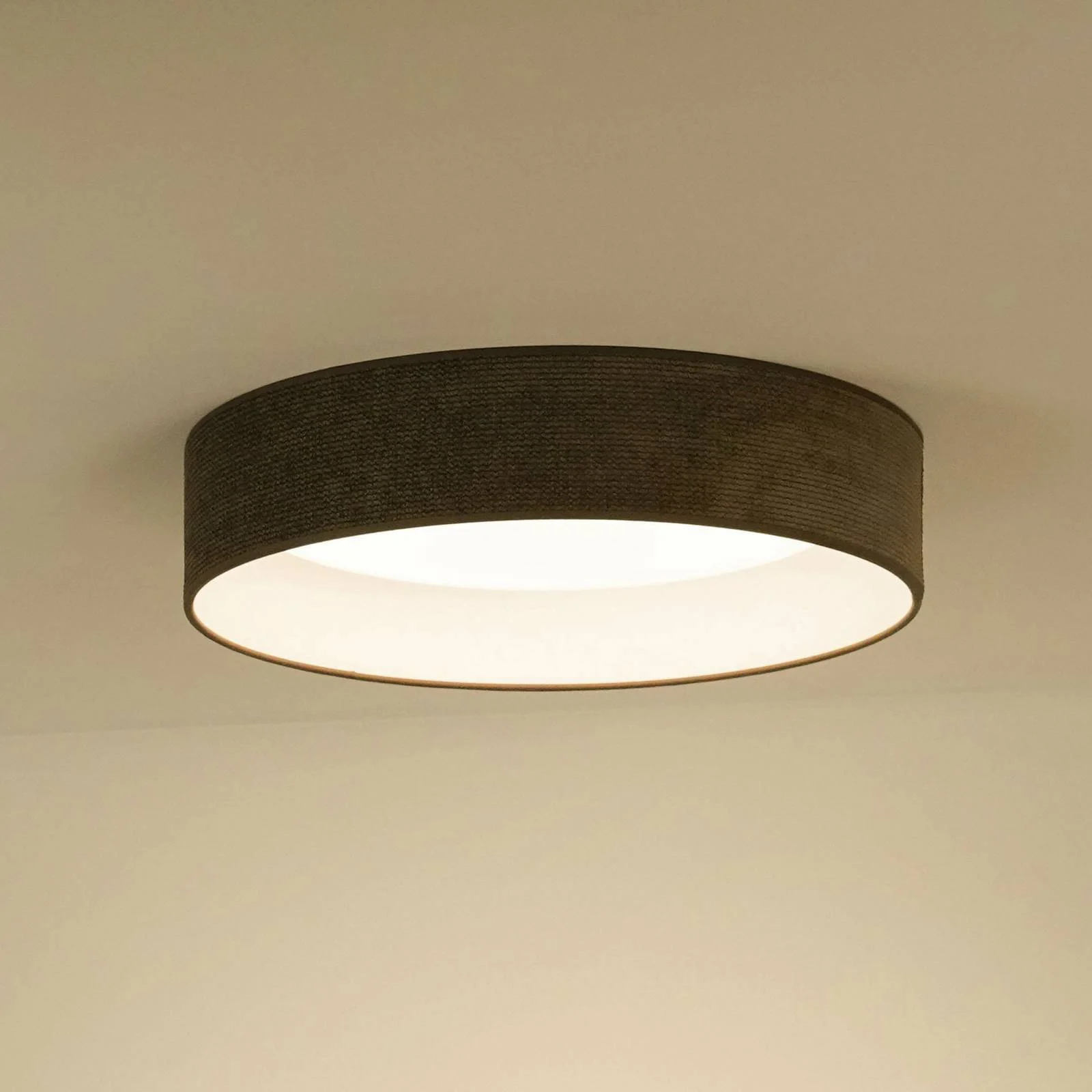 LED-Deckenlampe Plafond, Cord dunkelgrau, Ø 45 cm 3-step-dim günstig online kaufen