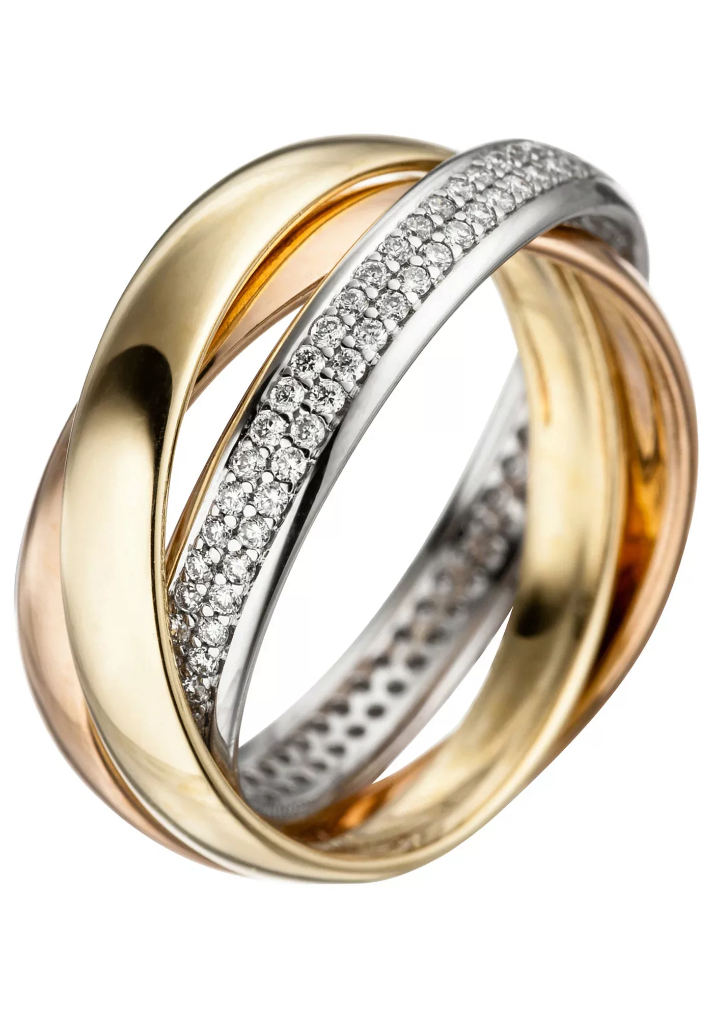 JOBO Diamantring, 585 Gold tricolor mit 122 Diamanten günstig online kaufen