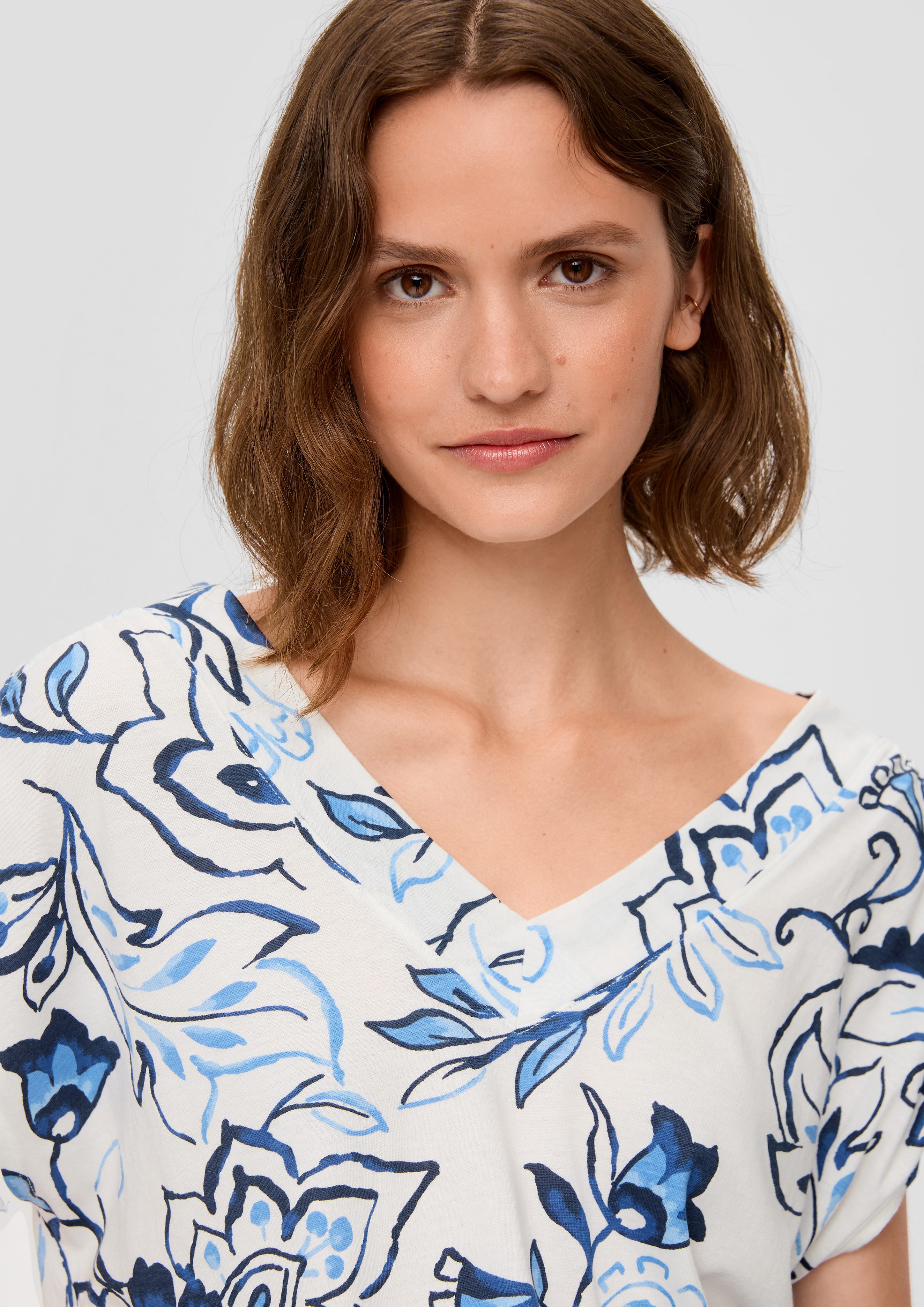 s.Oliver Kurzarmshirt Ärmelloses Shirt mit Bindedetails günstig online kaufen