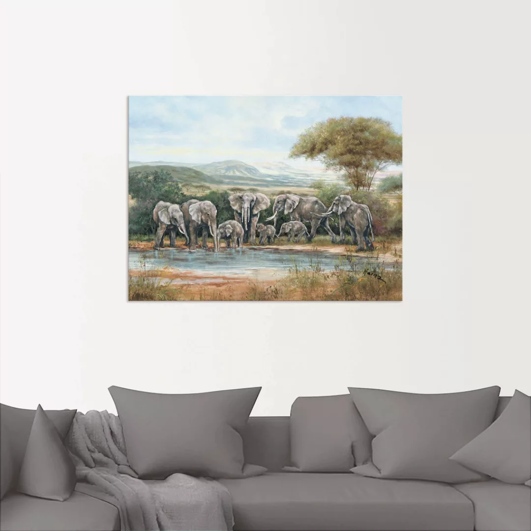 Artland Wandbild "Elefantenfamilie", Elefanten Bilder, (1 St.), als Alubild günstig online kaufen