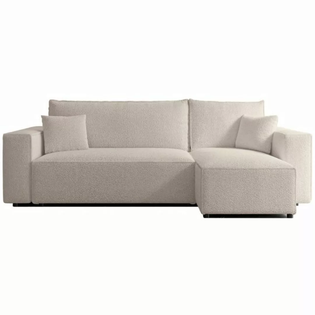 Selsey Ecksofa SCARLO, mit Schlaffunktion, Bettkasten und Bouclé-Bezug günstig online kaufen