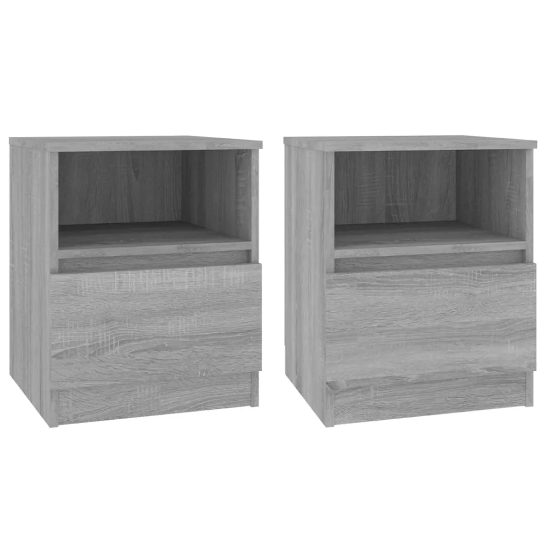 Vidaxl Nachttische 2 Stk. Grau Sonoma 40x40x50 Cm Holzwerkstoff günstig online kaufen