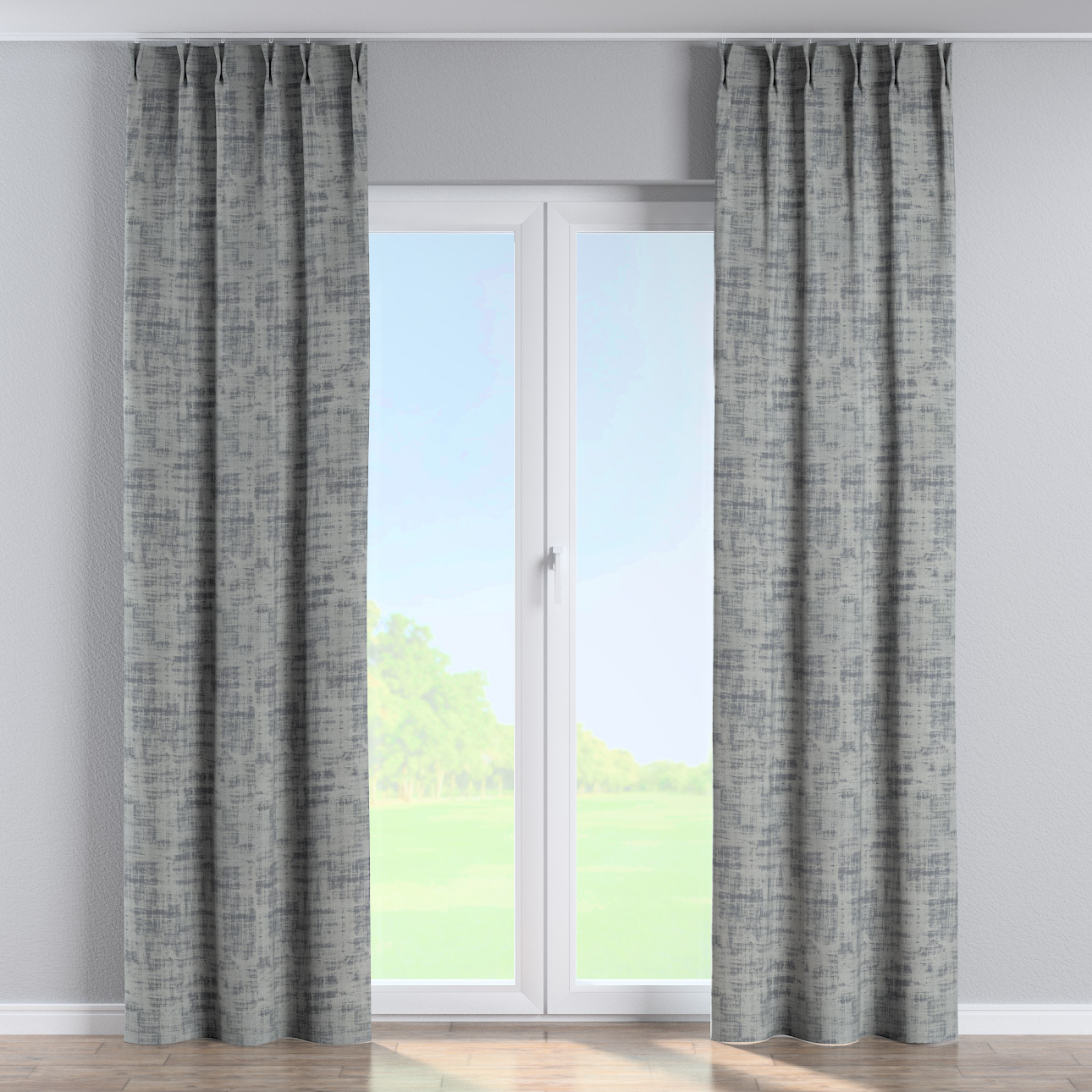 Vorhang mit flämischen 2-er Falten, grau, Velvet (704-32) günstig online kaufen