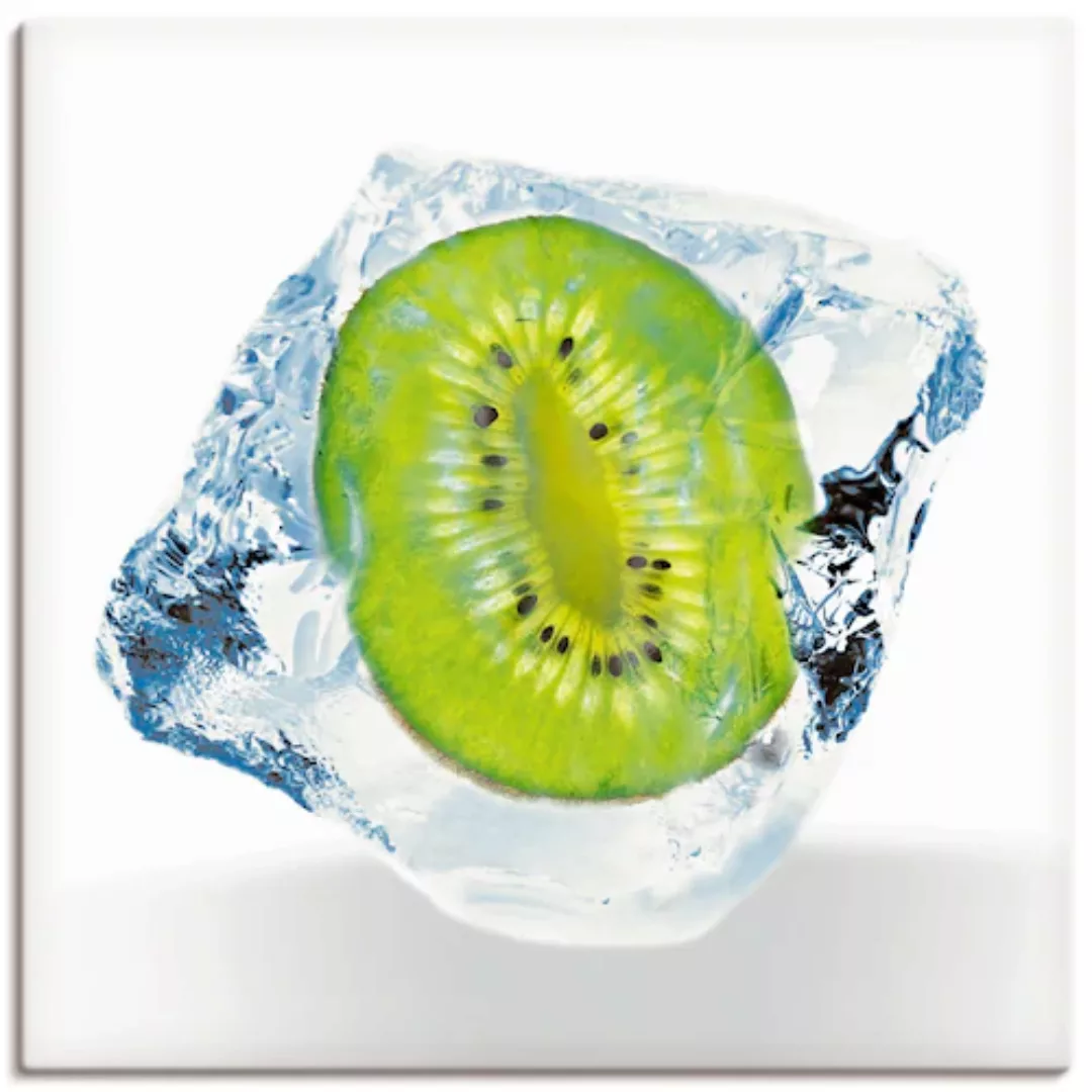 Artland Leinwandbild "Kiwi im Eiswürfel", Lebensmittel, (1 St.) günstig online kaufen
