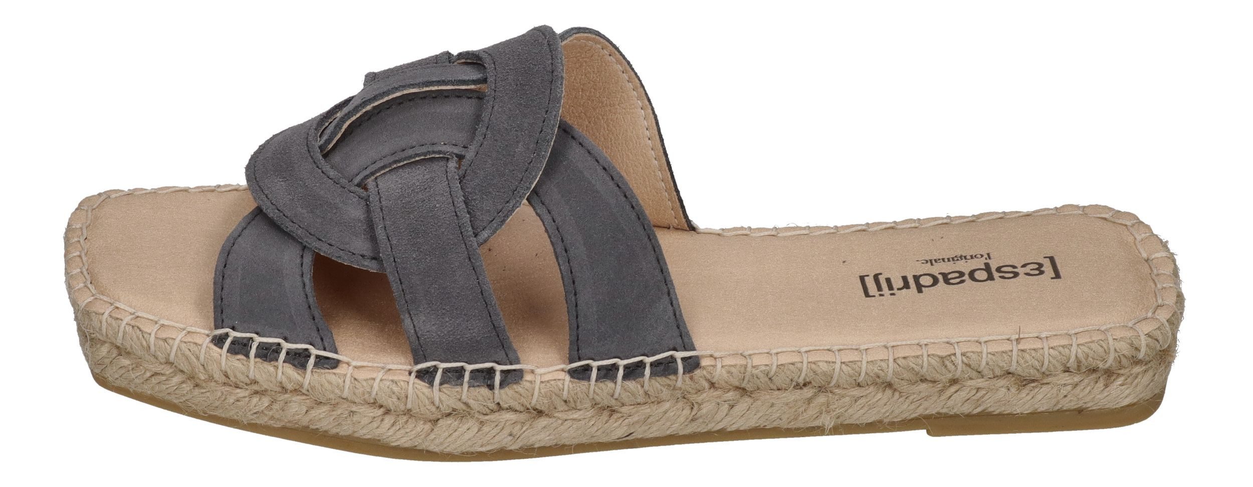espadrij l´originale TOURS VELOUR Pantolette Asphalt günstig online kaufen