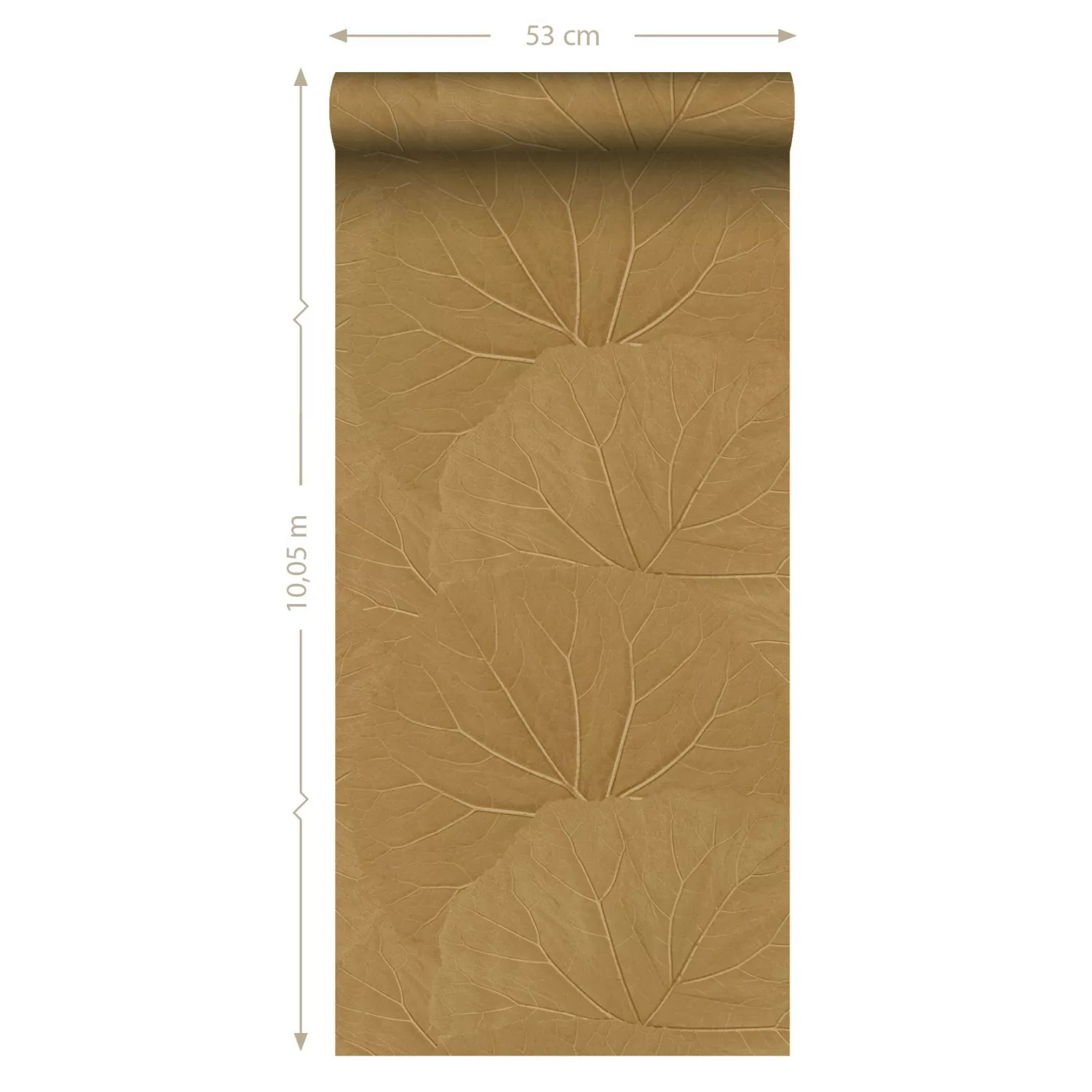 ESTAhome Tapete Blätter Ockergelb 50 x 900 cm 139914 günstig online kaufen