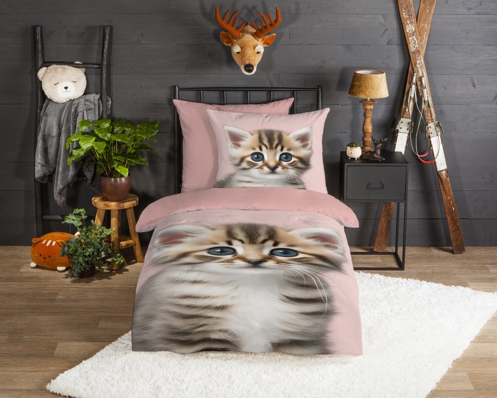 good morning Kinderbettwäsche »Meow«, Flanell, Biber, 135x200, Warm, Wendeo günstig online kaufen