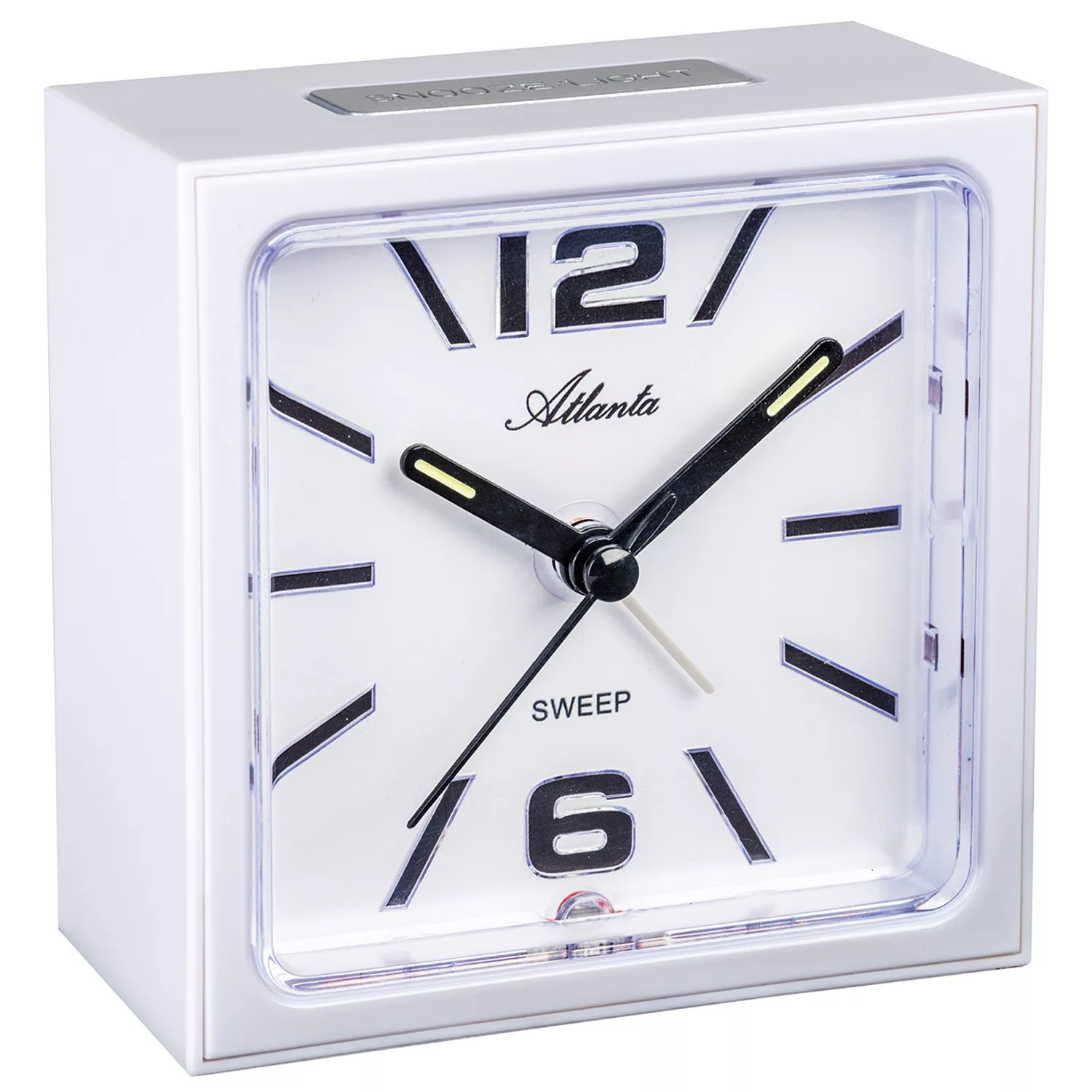 Atlanta 2130/0 Wecker Quarz Analog Eckig Weiß Mit Licht Snooze günstig online kaufen