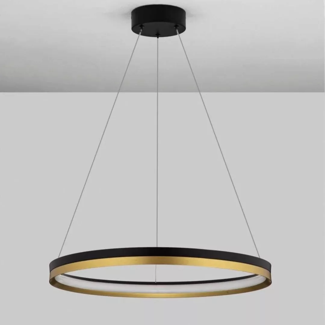 LED Pendelleuchte Cantria in Schwarz und Gold 33W 4580lm günstig online kaufen