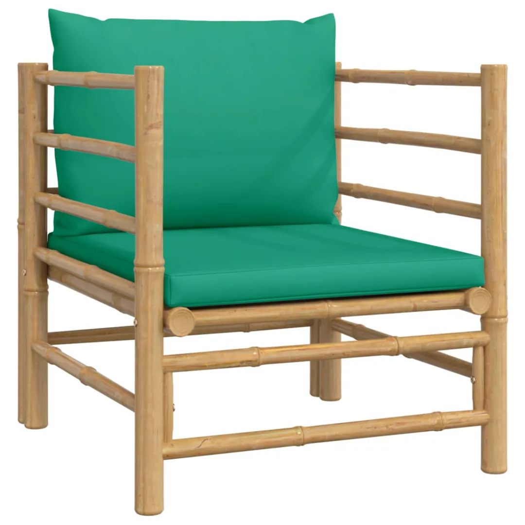 vidaXL Sofaelement Gartensessel mit Grünen Kissen günstig online kaufen