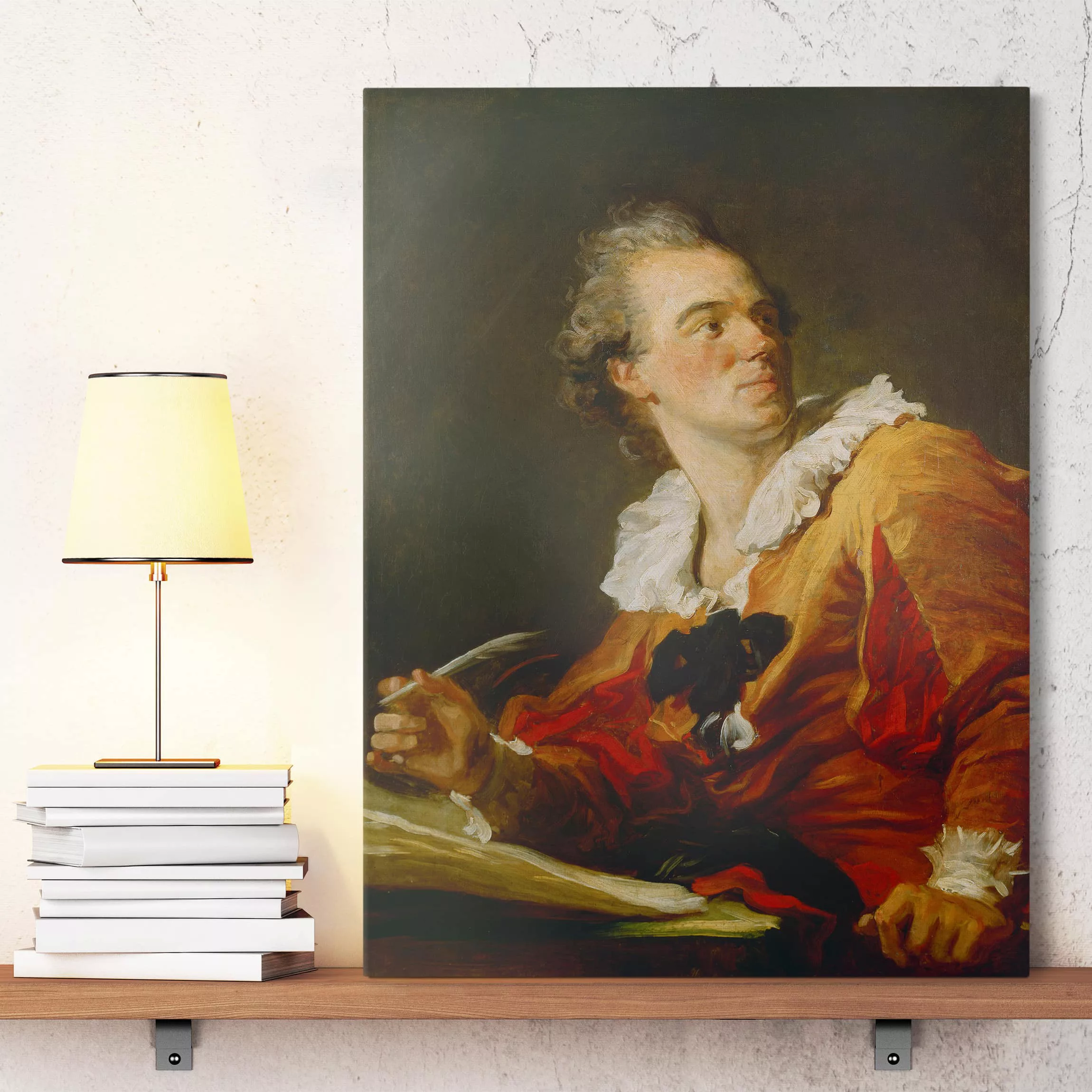 Leinwandbild Kunstdruck - Hochformat Jean Honoré Fragonard - Die Inspiratio günstig online kaufen