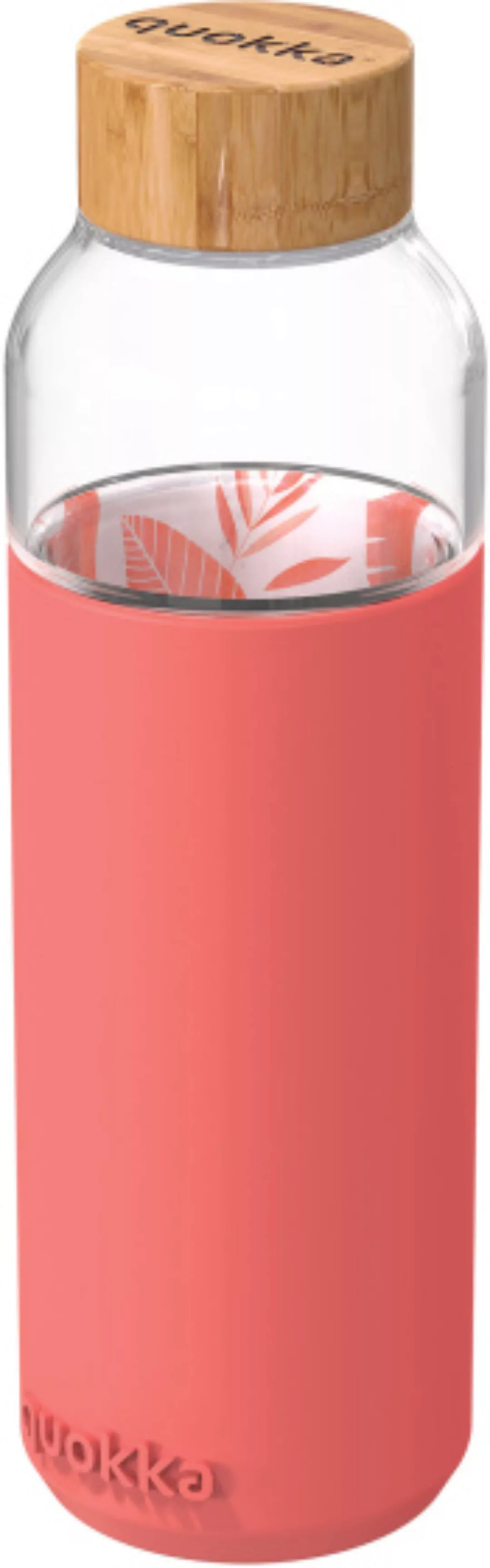 Trinkflasche Flow Pink Botanical Glas 660 Ml Lachsrosa günstig online kaufen