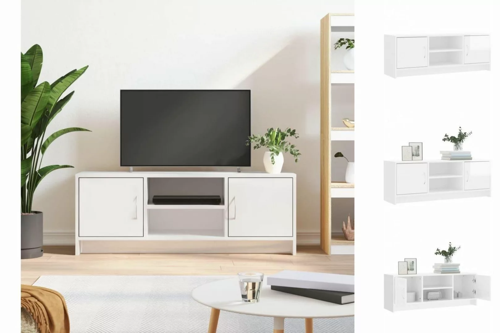 vidaXL TV-Schrank TV-Schrank Hochglanz-Weiß 102x30x37,5 cm Holzwerkstoff TV günstig online kaufen