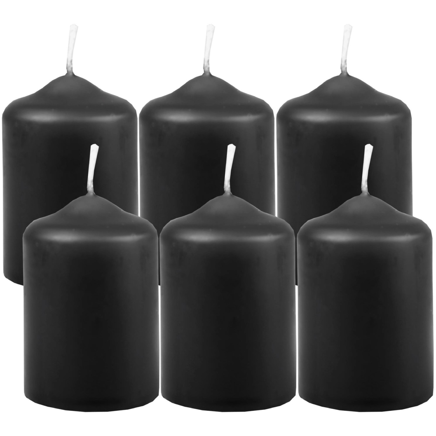 HS Candle Stumpenkerzen Ø4cm 6er Pack Schwarz günstig online kaufen