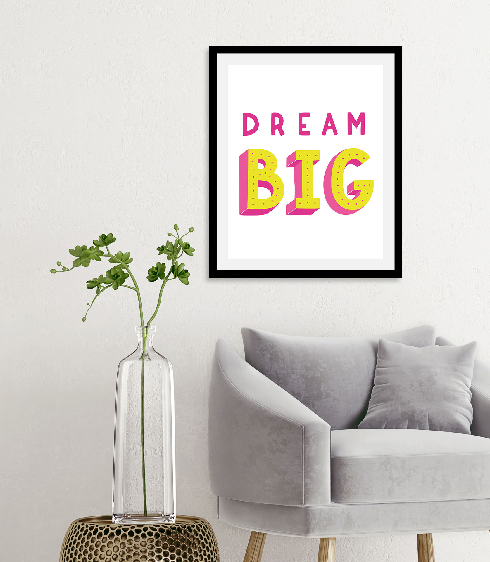 queence Bild »Dream Big«, Schriftzüge, (1 St.), gerahmt günstig online kaufen