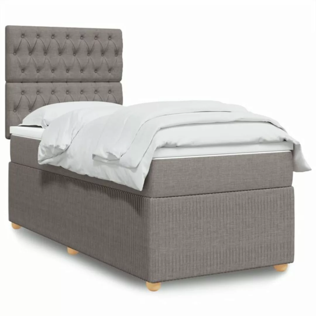 vidaXL Boxspringbett, Boxspringbett mit Matratze Taupe 80x200 cm Stoff günstig online kaufen