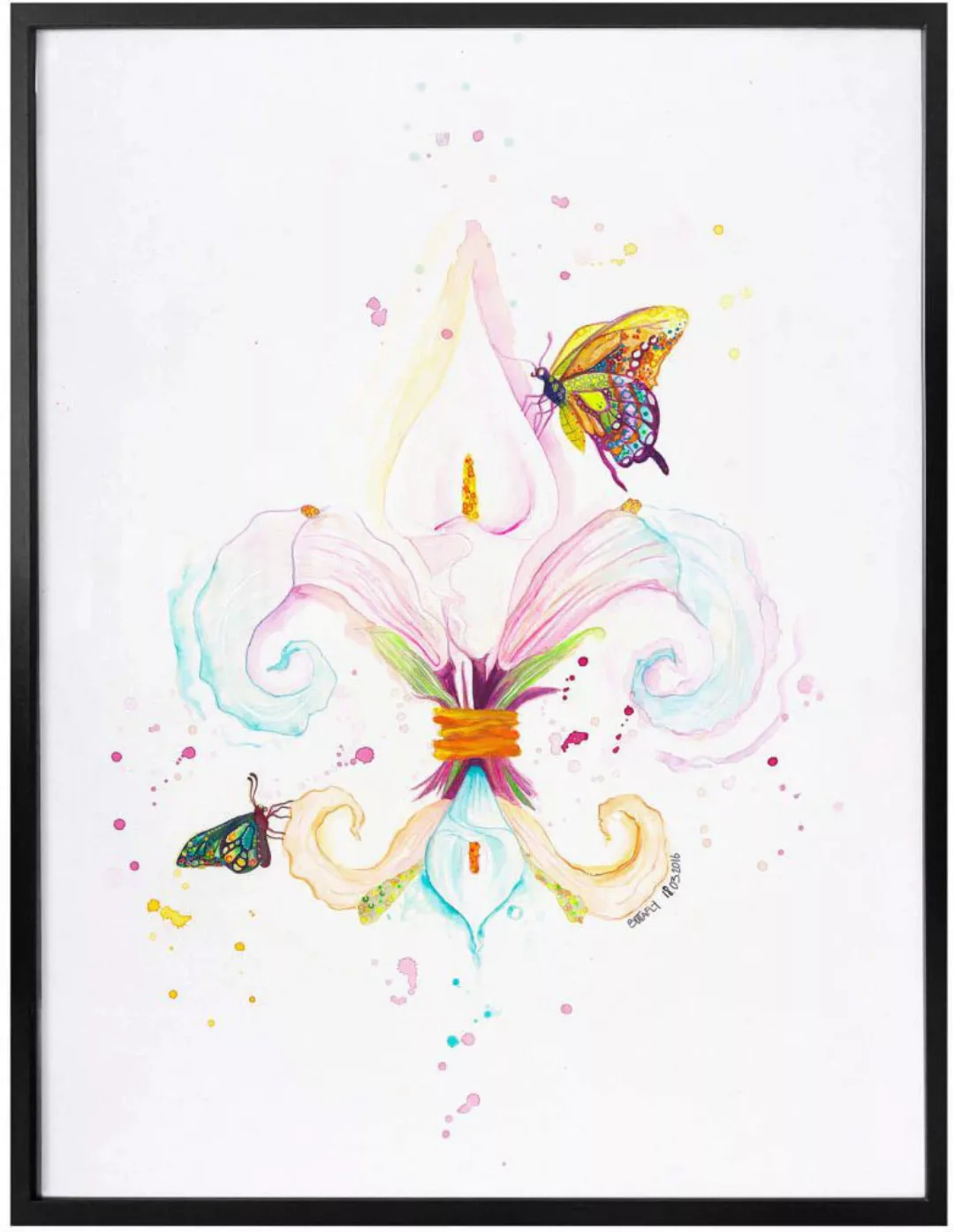 Wall-Art Poster »Fleur de Lil«, Schriftzug, (1 St.), Poster ohne Bilderrahm günstig online kaufen