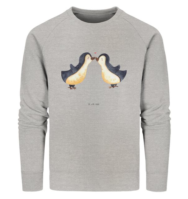 Mr. & Mrs. Panda Longpullover Größe XL Pinguin Liebe - Heather Grey - Gesch günstig online kaufen