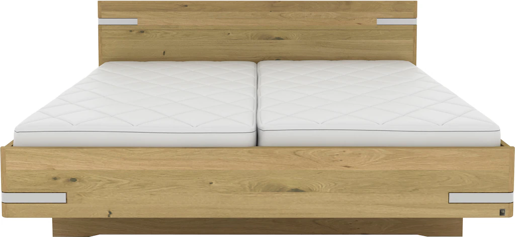 Musterring Holzbett "Savona, Bettgestell, Bettrahmen, teilmassiv Bianco-Eic günstig online kaufen