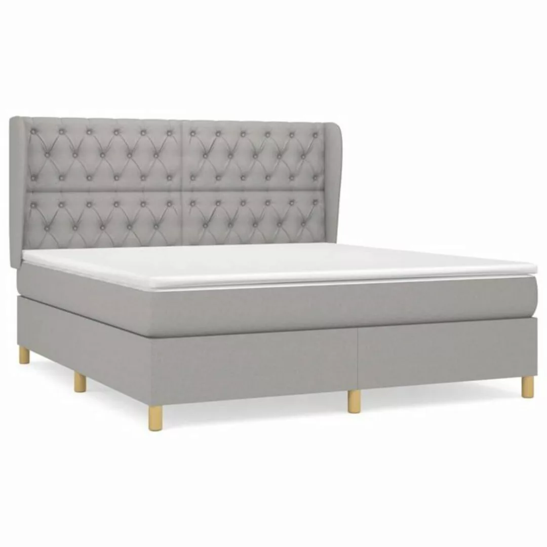 furnicato Bett Boxspringbett mit Matratze Hellgrau 160x200 cm Stoff günstig online kaufen