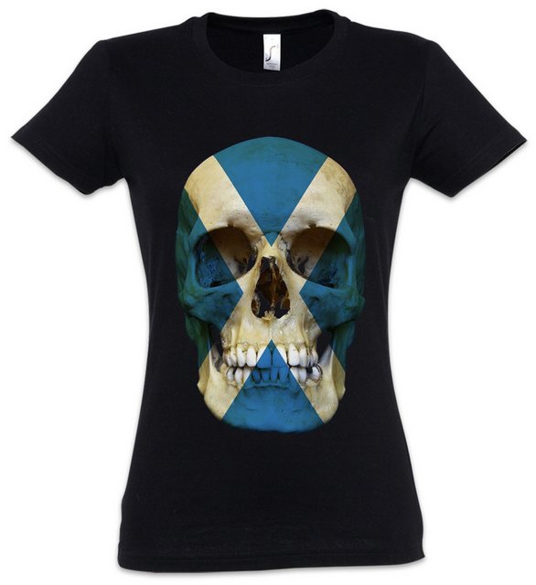 Urban Backwoods Print-Shirt Classic Scotland Skull Flag Damen T-Shirt Schäd günstig online kaufen