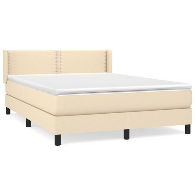 vidaXL Boxspringbett Boxspringbett mit Matratze Creme 140x200 cm Stoff Bett günstig online kaufen