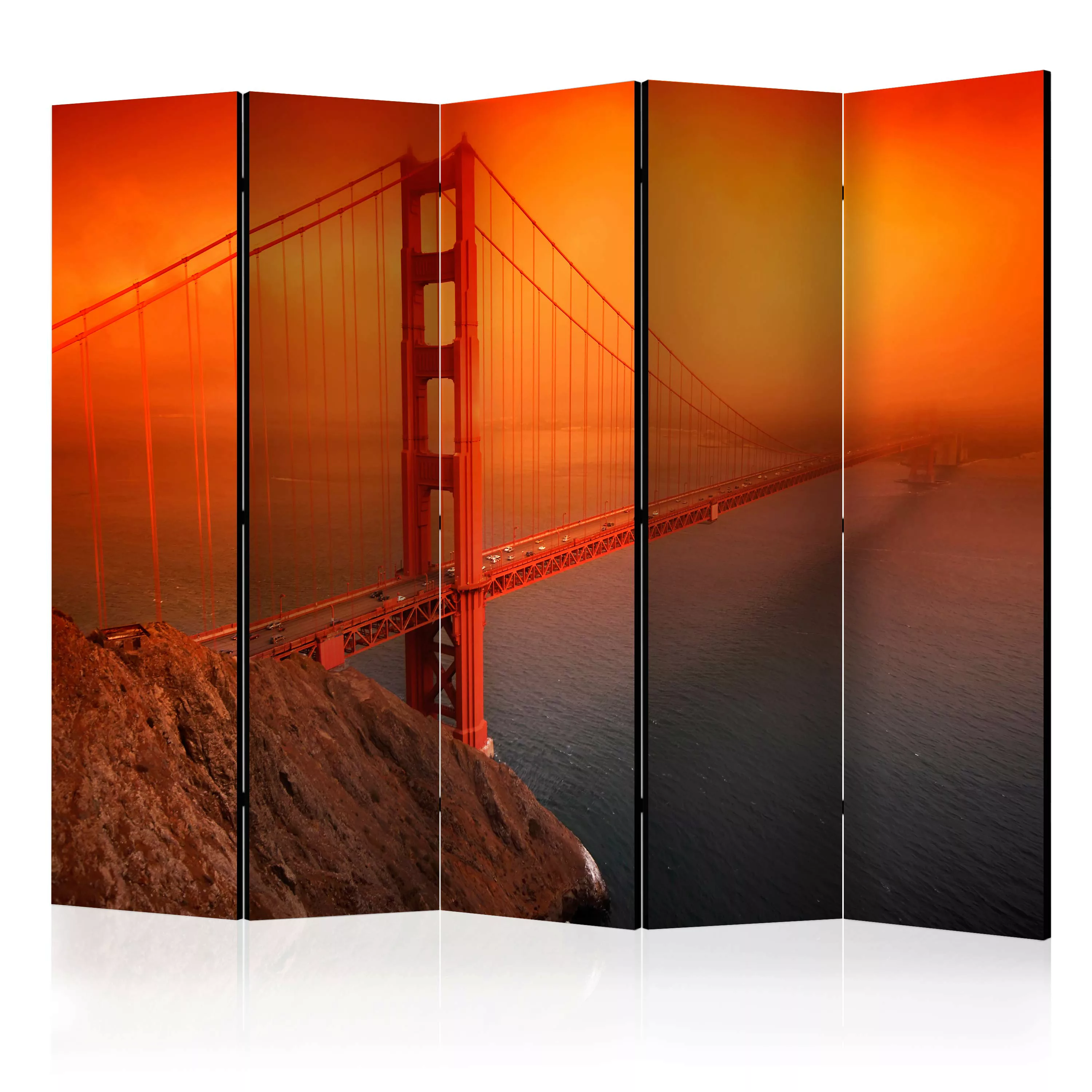 5-teiliges Paravent - Golden Gate Bridge Ii [room Dividers] günstig online kaufen