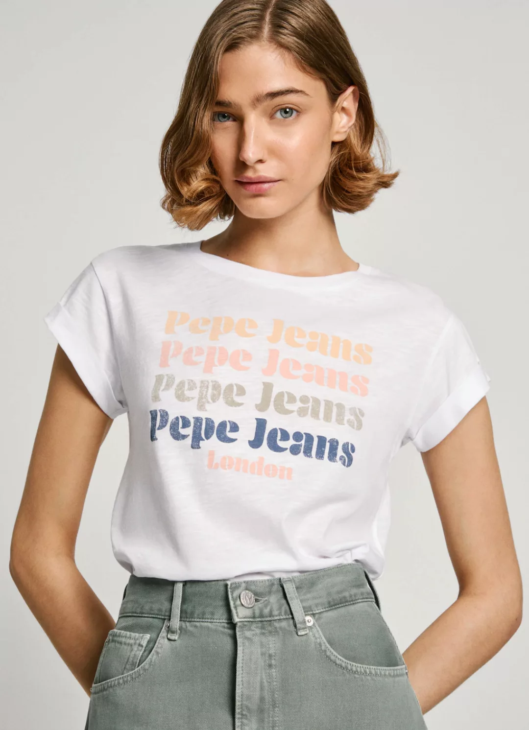 Pepe Jeans T-Shirt "EILEEN", aus strukturierter Baumwollqualiät günstig online kaufen