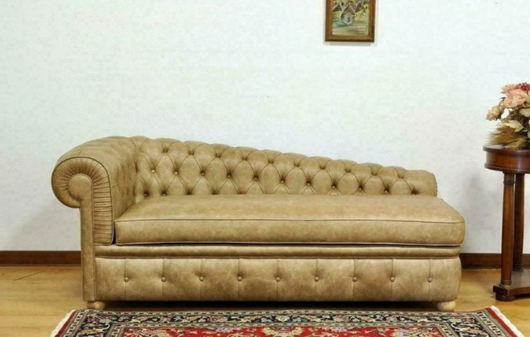 JVmoebel Chesterfield-Sofa, Chaiselongues Chesterfield Sofa Grün Couch Lieg günstig online kaufen