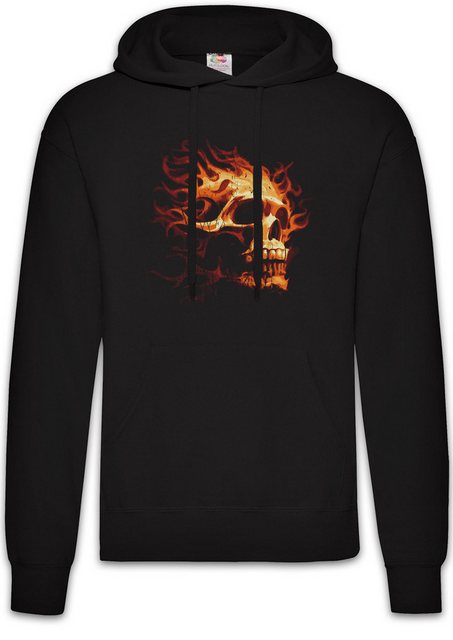 Urban Backwoods Hoodie Burning Skull I Herren Hoodie Tattoo Art Rockabilly günstig online kaufen