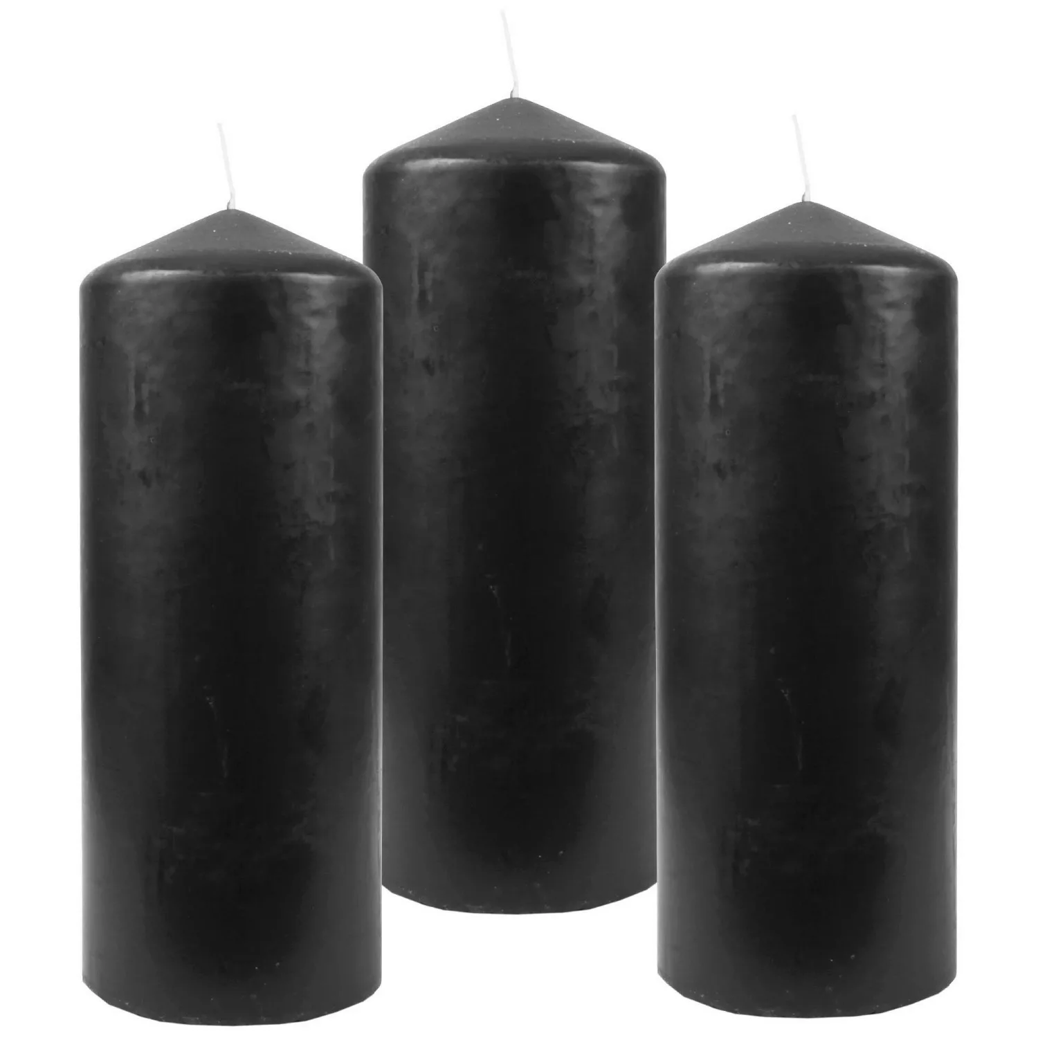 HS Candle Stumpenkerzen Ø6cm 3er Pack Schwarz Black günstig online kaufen