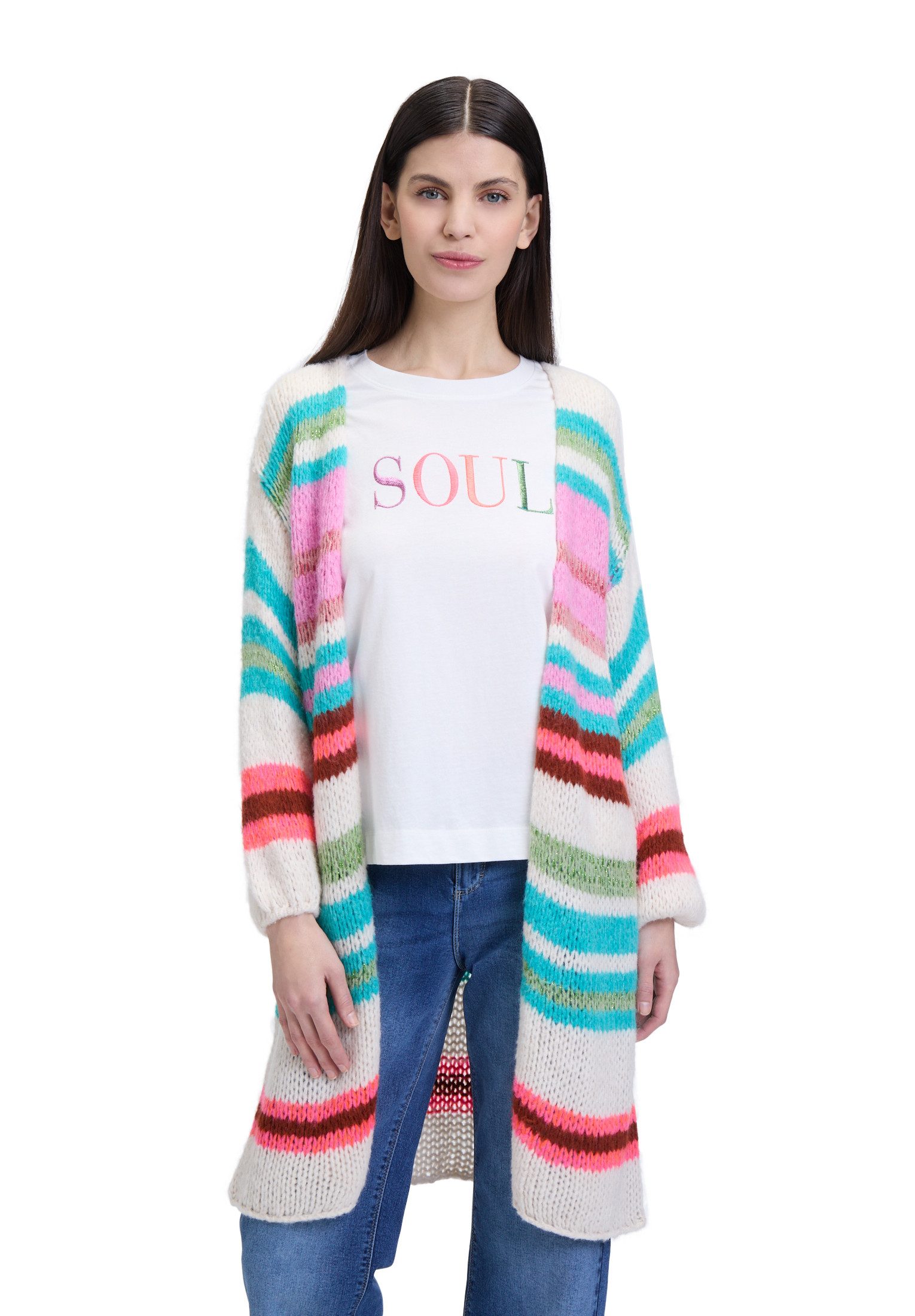 Cartoon Strickjacke Cartoon Damen Strick-Cardigan mit günstig online kaufen